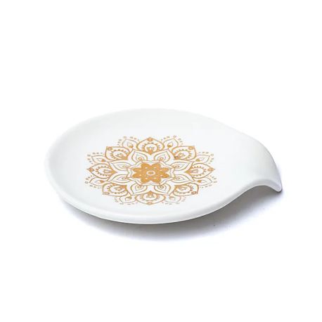 Porte sachet de thé Mandala blanc